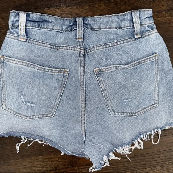 Wild Fable Frayed Hem Jean Shorts - Light Blue - Picture 2 of 3